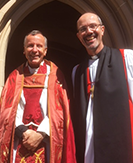 Fr James Collins, rector of St Paul's Burwood, with Bishop Cameron Venebles
