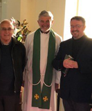 Dennis Mann, Fr Warwick Cuthbertson and Robert McLean at Evandale.