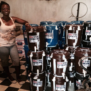 Health Officer, Weedor, with handwashing stations. ©ERD 2014