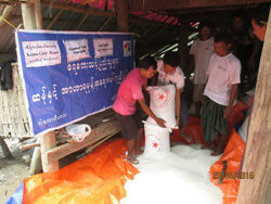 Relief distribution in Rakhine State.