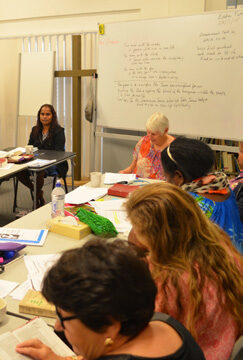 Students gather from all across Australia to participate in intensive teaching blocks. © Wontulp-Bi-Buya College, 2016. Used with permission.