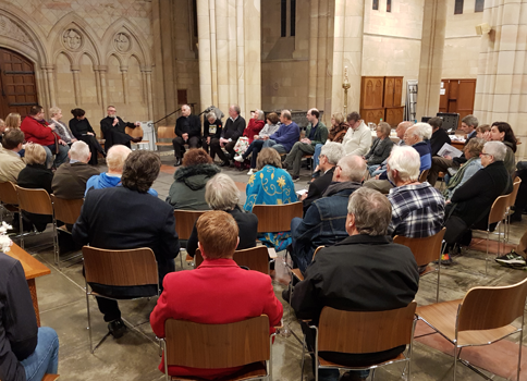 The Rev’d Glenn Loughrey speaking at an Evensong forum prior to the Abundant Justice and Prophetic Imagination conference in Brisbane in 2018 . © Brad Chapman/ABM, 2018.