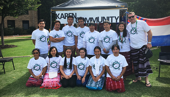 Karen students at the multicultural event in Melbourne