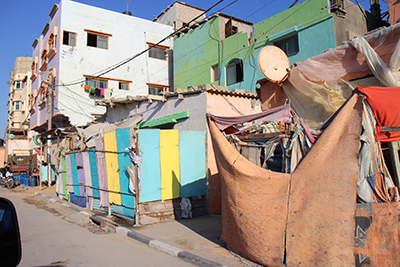 Makeshift housing in Gaza