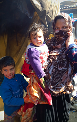 Mother and children in Gaza