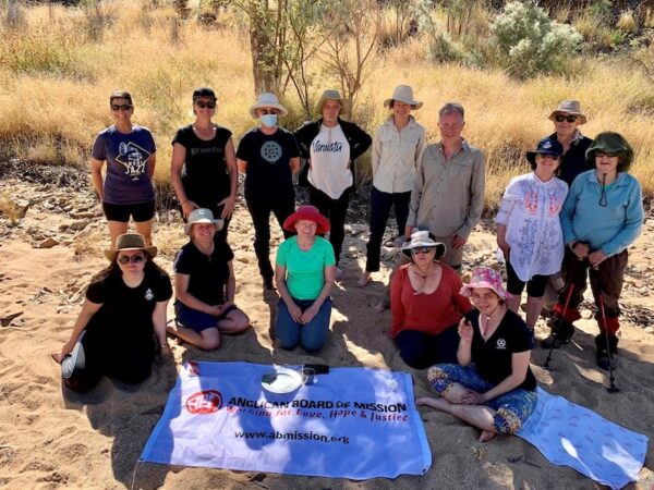 Larapinta trekkers celebrate the Eucharist for the Coming of the Light 1 July 2021 in the Finke River