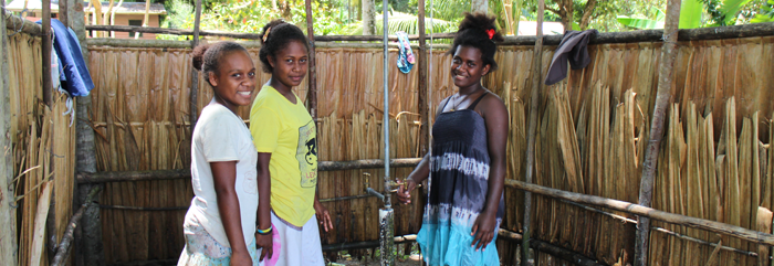 Students at Pamua Secondary School where ABM implemented a water and sanitation project. © ABM/Jess Sexton 2014