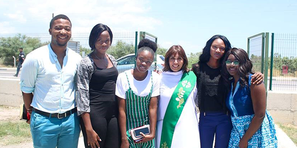 Rev Navina Thompson, Curate at St Mark's, Student Chaplain at Eastern Mediteranean University, with the students who graduated from EMU in June 2018.