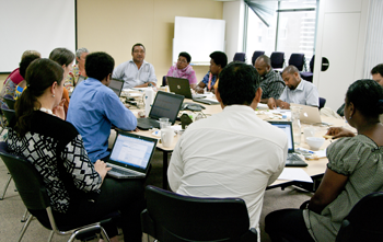 Coordinators of the seven PNG Churches meeting with their Australian Church NGO counterparts. © ABM/Vivienne For 2015