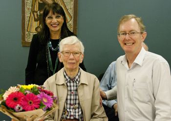 Sr Rosamund (centre) with Fiona Richardson and Edwin Porter. ©ABM/Vivienne For 2015