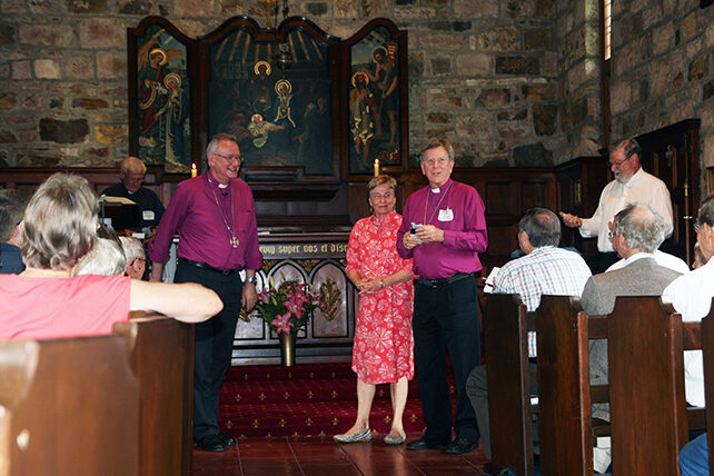 The Rt Rev Robert Nolan receiving his award.