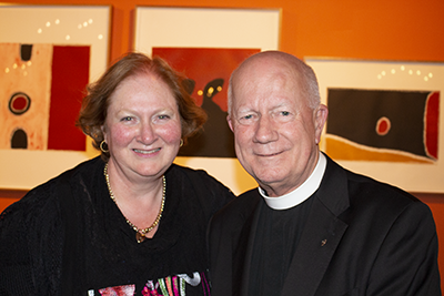 Debra Saffrey-Collins with Fr Desmond Cox