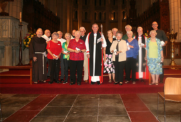 2018 Brisbane Coaldrake Award recipients with Archbishop Phillip Aspinall.