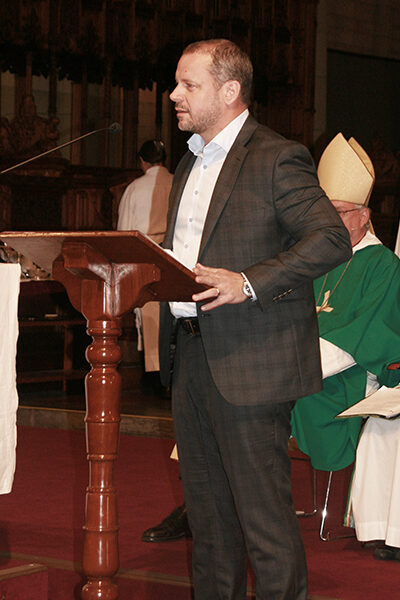 Stephen Harrison during the commissioning in Brisbane.