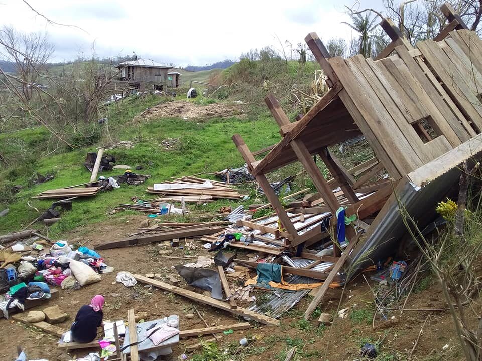 Typhoon damaged houses in Baggao.