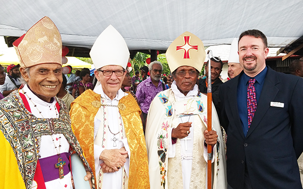 Bishop Tevita Talanoa, Bishop David McCall, Archbishop Allan Migi and Robert McLean 