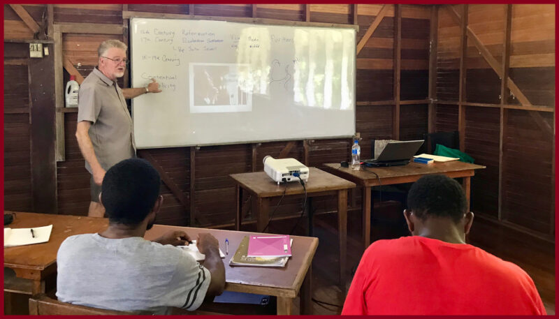 Bishop Driver teaches a class face-to-face at the College in pre-COVID-19 times. © Bishop Jeffrey Driver, 2020