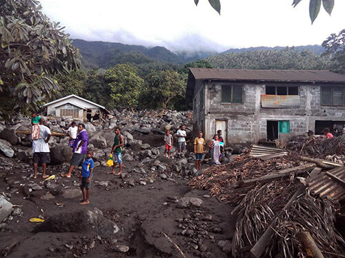 Destruction caused by Manaro Volcano on Ambae Island. © ACOM.