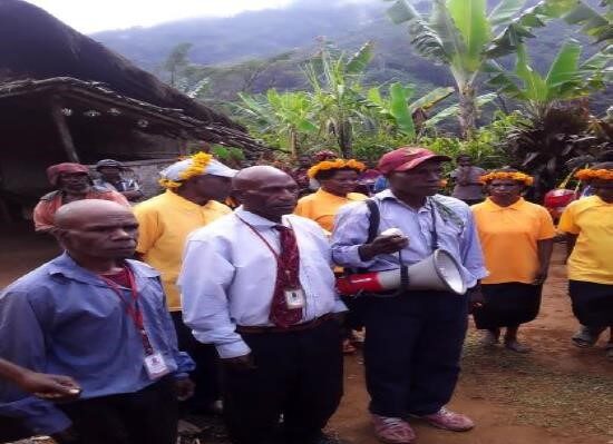 Teachers and Learners waiting to receive the visitors.