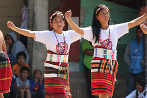 Dancers in traditional dress.