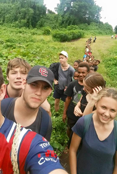Canterbury Collage students with local students in Vanuatu.