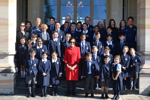 Gawura students at Government House with Her Excellency Professor Dame Marie Bashir. © SACS 2014