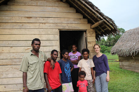 Isabel with teachers and students of Lorevulko Literacy School, Vanuatu.