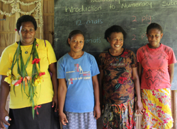 Gracetella Smith (left) with students and teacher Woka Keith. ©ABM/Jess Sexton 2015