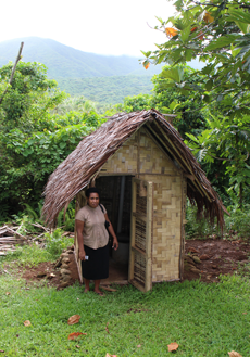 Rucinta Vora, VCPP Development Coordinator, and a VIP toilet.  ©ABM/Jess Sexton 2015