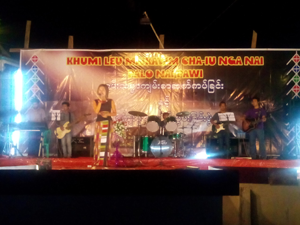 Youth music band performing at a Bible dedication and thanksgiving night. ©CPM 2015