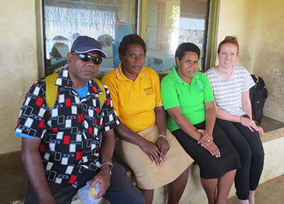 Joses Togase (Deputy General Secretary), Gracetella Smith (Diocese of Banks & Torres Literacy Coordinator), Rucinta Vora (WASH & Literacy Coordinator) and Kate Winney (ABM Pacific Programs Officer).