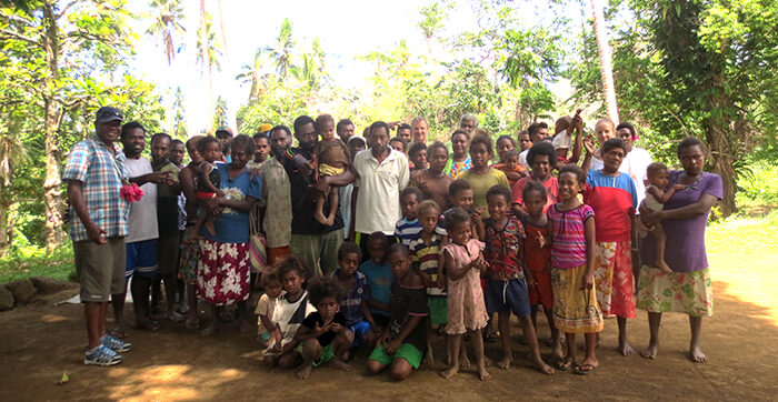 The Qwetion Community welcomed ABM staff members to give them a tour of the successful WASH project installation. © Kate Winney/ABM. 2016.