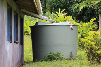 ABM-funded tank at Losalava Junior Secondary School, Gaua Island, Vanuatu. Photo: Greg Henderson 2015