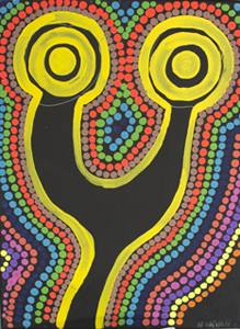 Artist Nakyah Mudine Hickey - Gawura School Artworks displayed on Sydney Ferries by Gawura students.