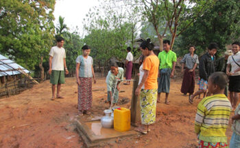 Villagers in Sittwe Diocese with their new water system.