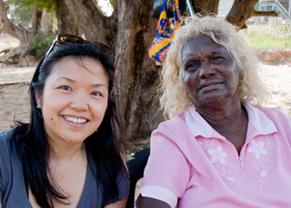 Vivienne with the Revd Yulki Nunggumajbarr.