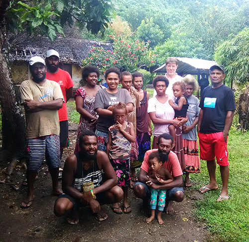 ABM’s Terry Russell with community members in Kaivaru village, Maewo Island, Vanuatu. 