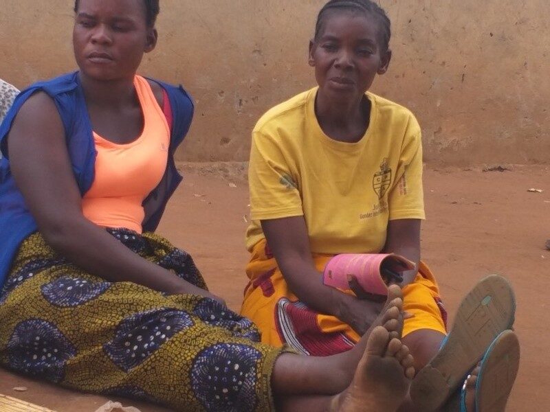 Esther (right) telling her story. © YWCA, Zambia (ABM’s monitoring consultant in Zambia). Used with permission.