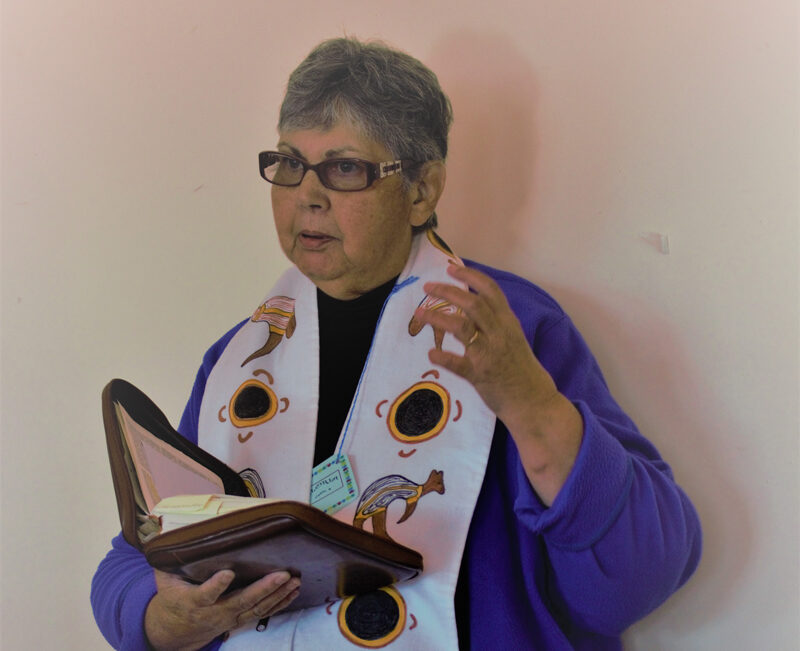 Rev Gloria Shipp with Adam Wiseman and Jamie McLennan at the 2019 Reconciliation Luncheon. © Walkabout Ministries, used with permission.